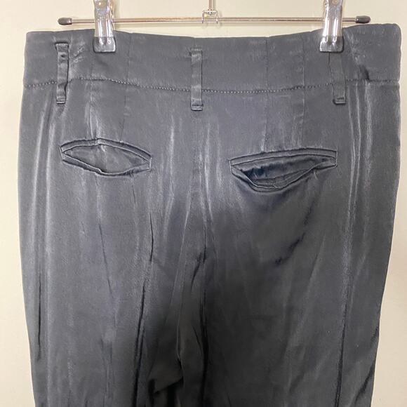 Gap Pants Womens Size‎ 2P Drapey Cropped Trousers True Black High Rise Pockets - Picture 5 of 8